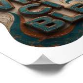 Speelse Blauwe ONOVERWINNELIJKE Print (Hoek)