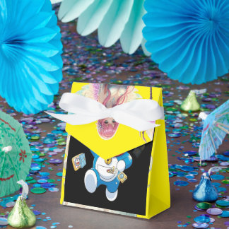 Speelse blauwe robot cadeau doos voor kinderen bedankdoosjes