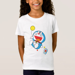Speelse Blauwe Robot Kat met Ballon – Fun Anime St T-shirt