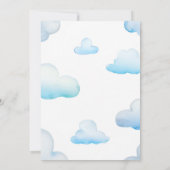 Speelse Blauwe Vliegtuig Jongens 5e Verjaardag Kaart (Achterkant)