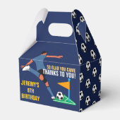 Speelse Blauwe Voetbal Verjaardag Kinderen Bedankdoosjes (Achterkant)