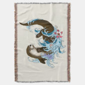 Speelse Blauwe Whimische Rivierotter Spat Schattig Deken (Voorkant Verticaal)