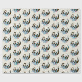 Speelse Blauwe Whimsical Rivierotter Spat Schattig Cadeaupapier (Vlak)