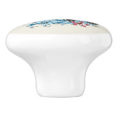 Speelse Blauwe Whimsical Rivierotter Spat Schattig Keramische Knop (Zijkant)