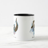 Speelse Blauwe Whimsical Rivierotter Spat Schattig Mok (Midden)
