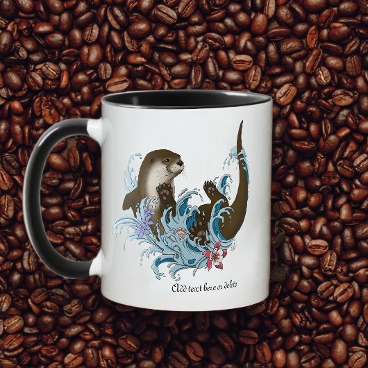 Speelse Blauwe Whimsical Rivierotter Spat Schattig Mok