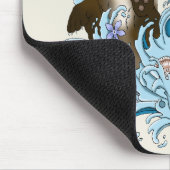 Speelse Blauwe Whimsical Rivierotter Spat Schattig Muismat (Hoek)