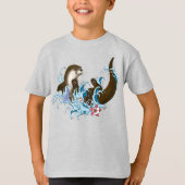 Speelse Blauwe Whimsical Rivierotter Spat Schattig T-shirt (Voorkant)