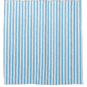 Speelse Blauwe Witte Streep Preppy Douchegordijn (Voorkant)
