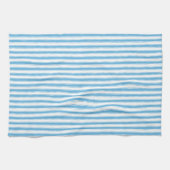 Speelse Blauwe Witte Streep Preppy Theedoek (Horizontaal)