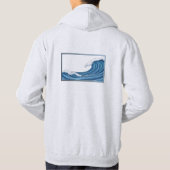 Speelse Blauwgroen Cartoon Shark Illustration Hoodie (Achterkant)