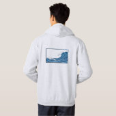 Speelse Blauwgroen Cartoon Shark Illustration Hoodie (Achterkant volledig)