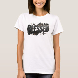 Speelse BLESSED Creatieve Print T-shirt