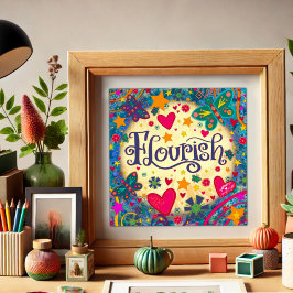 Speelse Bloeiende Inspirerend Vlinder Foto Afdruk