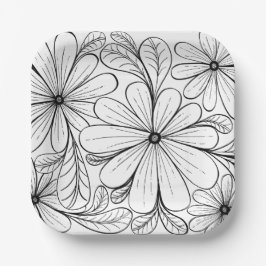 Speelse bloemblaadjes vierkant papier Bord