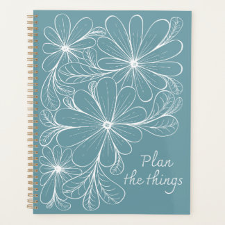 Speelse Bloemen op Blauwgroen Planner
