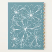 Speelse Bloemen op Blauwgroen Planner (Achterkant)