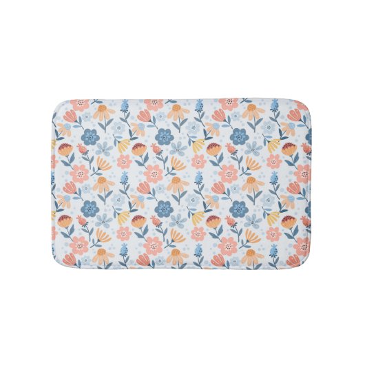 Speelse Bloemen Patroon Badmat (Voorkant)