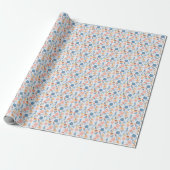 Speelse Bloempatroon Wrapping Paper Roll Cadeaupapier (Uitgerold)