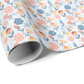 Speelse Bloempatroon Wrapping Paper Roll Cadeaupapier (Rol Hoek)