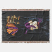 Speelse Blonde Heks Pompoen Paarse Fantasie Deken (Voorkant)