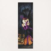 Speelse Blonde Heks Pompoen Paarse Fantasie Yogamat (Voorkant)