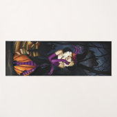 Speelse Blonde Heks Pompoen Paarse Fantasie Yogamat (Voorkant (horizontaal))