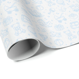 Speelse Blue Baby Gift Wrap Cadeaupapier