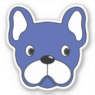 Speelse Blue Bulldog 3 "x3" Vinyl Sticker
