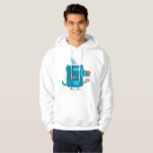 Speelse Blue Cartoon Monster met Party Pet Hoodie (Voorkant volledig)