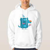Speelse Blue Cartoon Monster met Party Pet Hoodie (Voorkant)