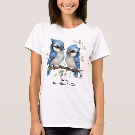 Speelse Blue Jay T-shirt (Voorkant)