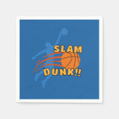 Speelse Blue Slam Dunk Basketball Verjaardag Servet (Voorkant)