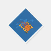 Speelse Blue Slam Dunk Basketball Verjaardag Servet (Hoek)