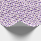 Speelse Blush Roze Paarse Floral Doodle Cadeaupapier (Hoek)