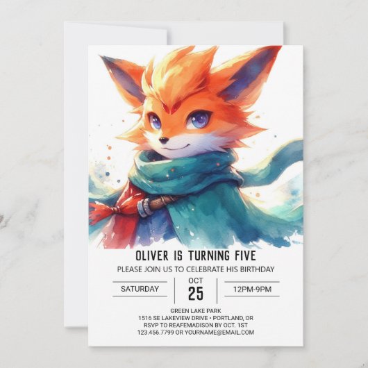 Speelse Boheemse Fox Verjaardag Kaart (Voorkant)
