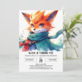 Speelse Boheemse Fox Verjaardag Kaart (Staand voorkant)