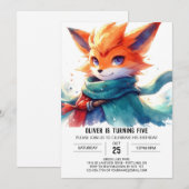 Speelse Boheemse Fox Verjaardag Kaart (Voorkant / Achterkant)