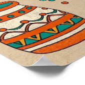 Speelse Boheemse Patronen Handgetekende zonnen, ma Poster (Hoek)