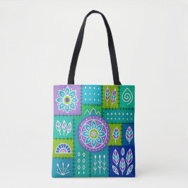Speelse Boheemse Patroontas Tote Bag