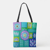 Speelse Boheemse Patroontas Tote Bag (Achterkant)