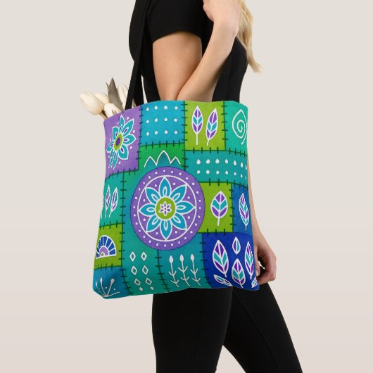 Speelse Boheemse Patroontas Tote Bag (Dichtbij)