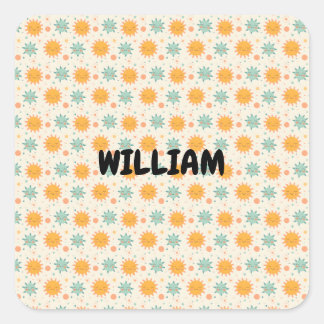 Speelse Boho Sun Vierkante Sticker