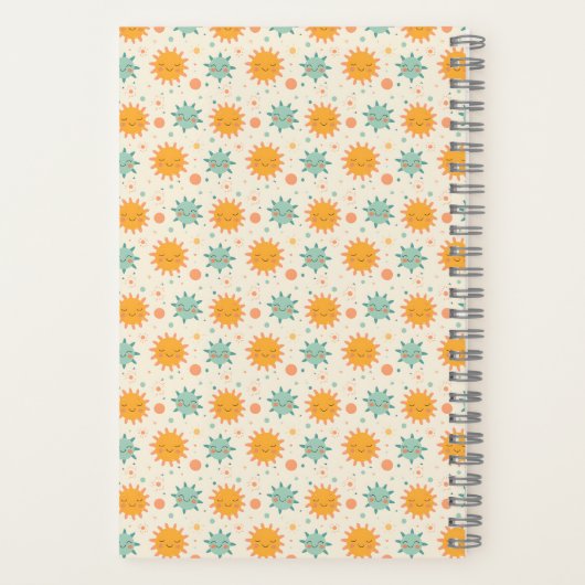 Speelse Boho Zon Notitieboek (Achterkant)