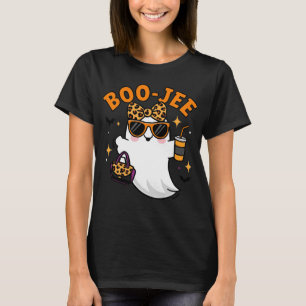 Speelse BOO-JEE Ghost Illustration voor Halloween T-shirt