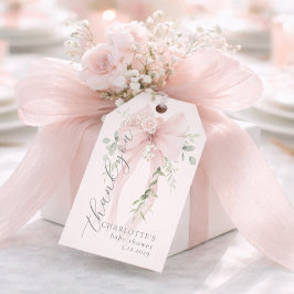 Speelse Boog Geslachtsonzijdige Baby Shower Bedank Cadeaulabel