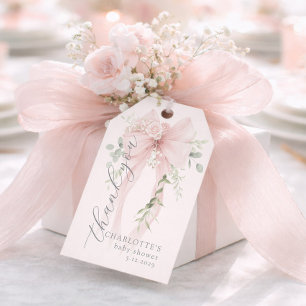 Speelse Boog Geslachtsonzijdige Baby Shower Bedank Cadeaulabel