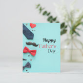 Speelse boog Stropdas & snor Happy Vaderdag Briefkaart (Staand voorkant)