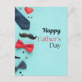 Speelse boog Stropdas & snor Happy Vaderdag Briefkaart (Voorkant)