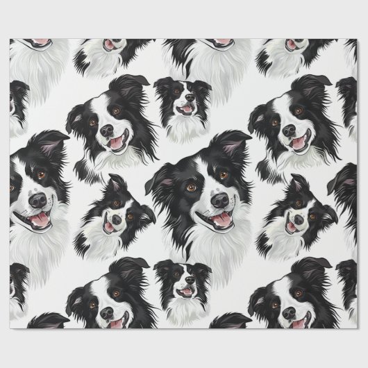 Speelse Border Collie inpakpapier (Vlak)